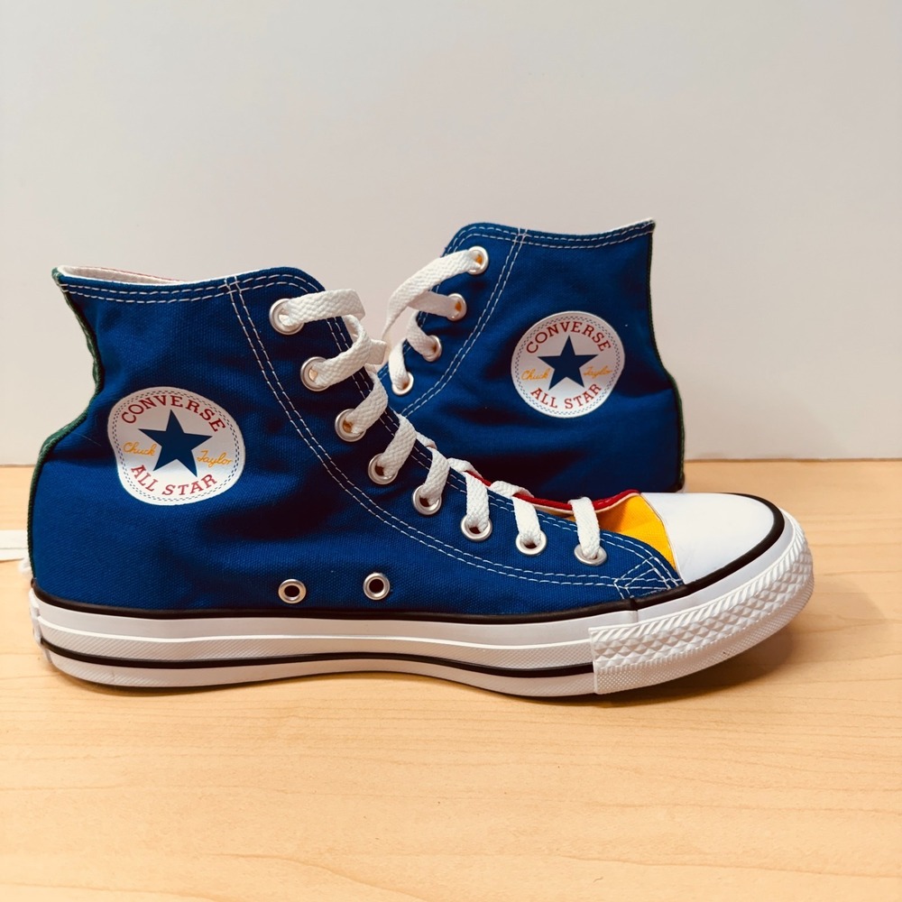 Converse Chuck Taylor High Top Primary Colorblock Sneakers Unisex Size W 9 M 7 - Picture 3 of 7